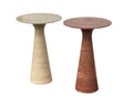 Red Travertine Round Marble Coffee Table - View 1