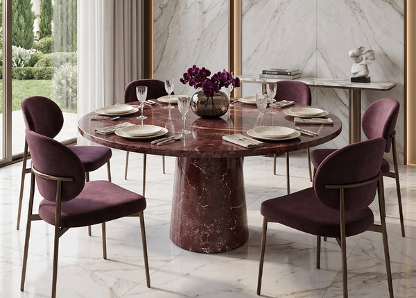 Rosa Levanto Round Marble Dining Table - View 3