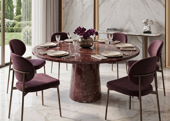 Rosa Levanto Round Marble Dining Table - View 3