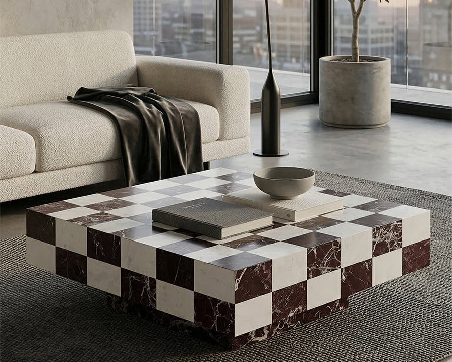 Rosa Levanto and Bianco Carrara Coffee Table - View 3