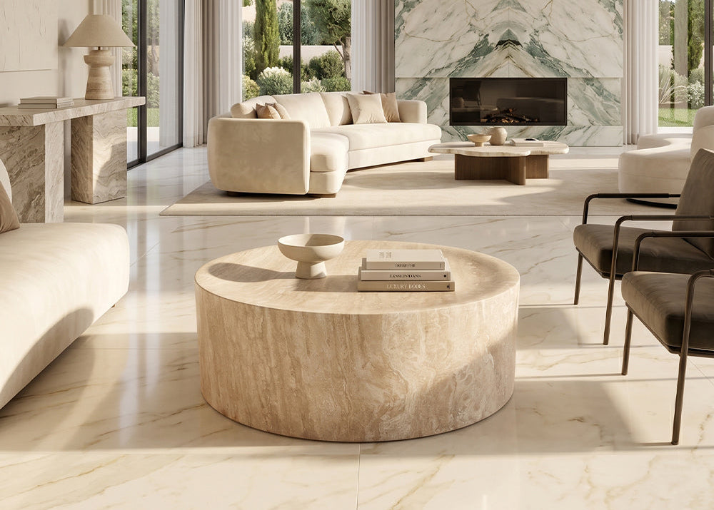 Travertine Coffee Table — Kraljevica | Marcelina Furniture Studio