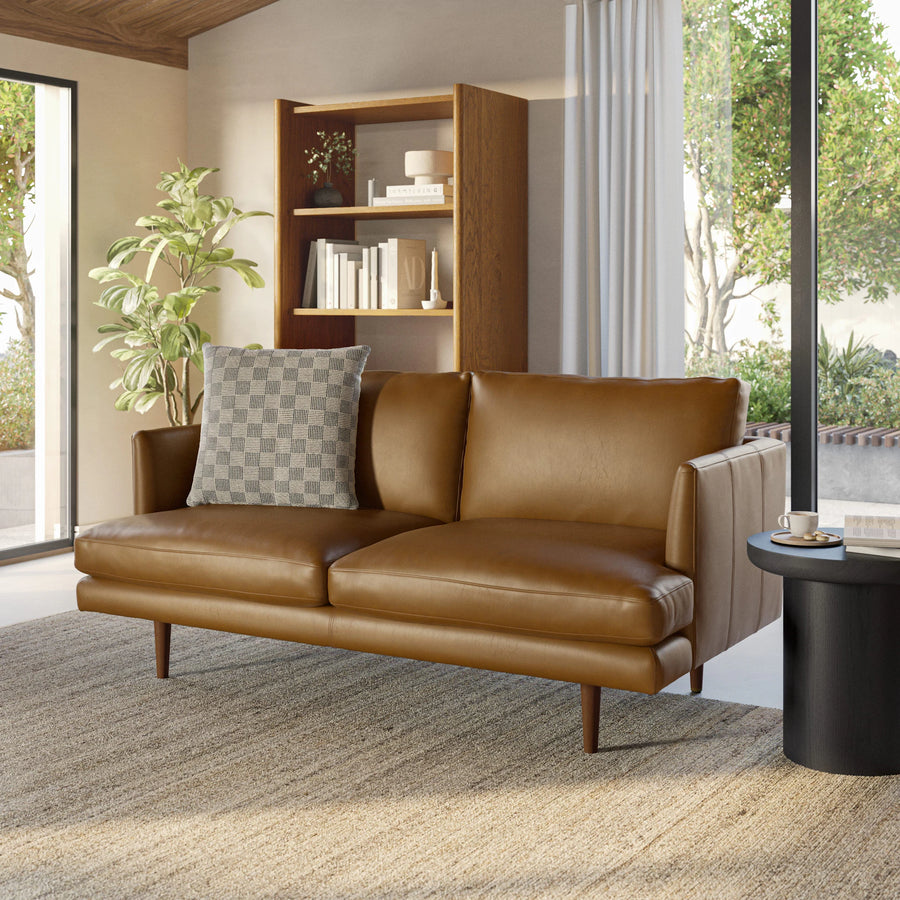 Scandinavian Solid Wood Loveseat Sofa
