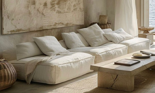 Sofa tapizado en Lino