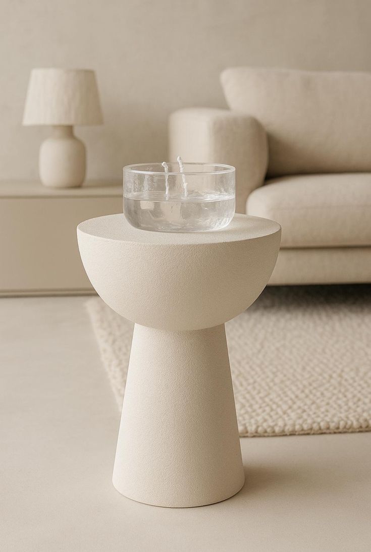 Sculptural Stone-Like Side Table