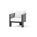 Set of rounded aluminum seats