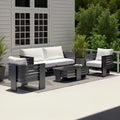 Set of rounded aluminum seats