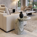 Shangrila Green Marble Column Side Table - View 3
