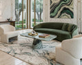 Shangrila Green Rounded Rectangular Small Coffee Table - View 3