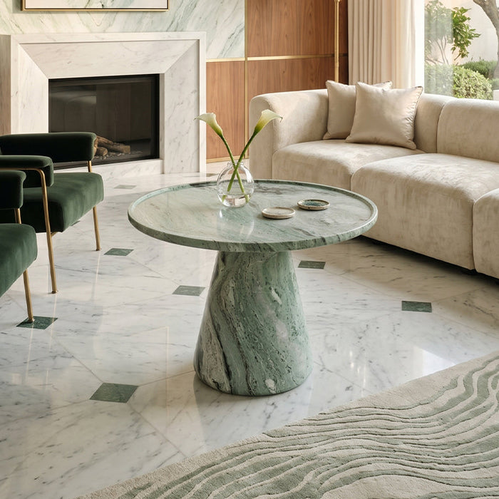 Shangrila Green Small Round Coffee Table with Edge - View 2