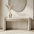 Silver Travertine Marble Console Table - View 2