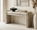 Silver Travertine Marble Console Table - View 3