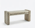 Silver Travertine Marble Console Table - View 1