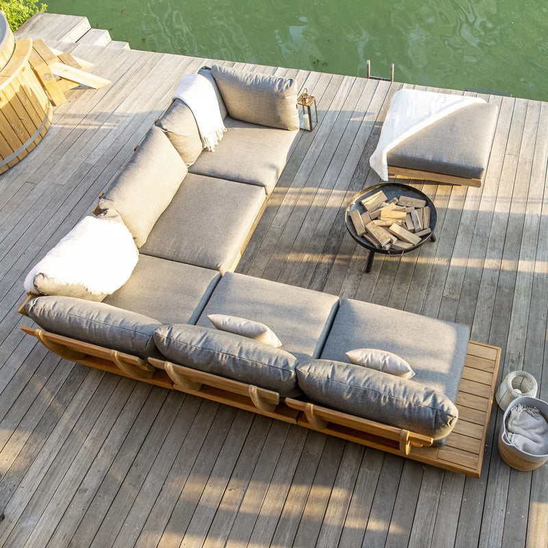 Modern Teak Outdoor Sectional Sofa Set - Main View