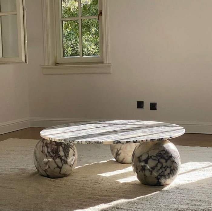 Spherical Ball-Base Marble Coffee Table | Contemporary Home Living