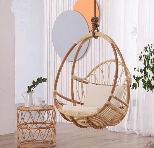 Hang - Silla columpio - Ratán sintético con estructura de metal con cojín