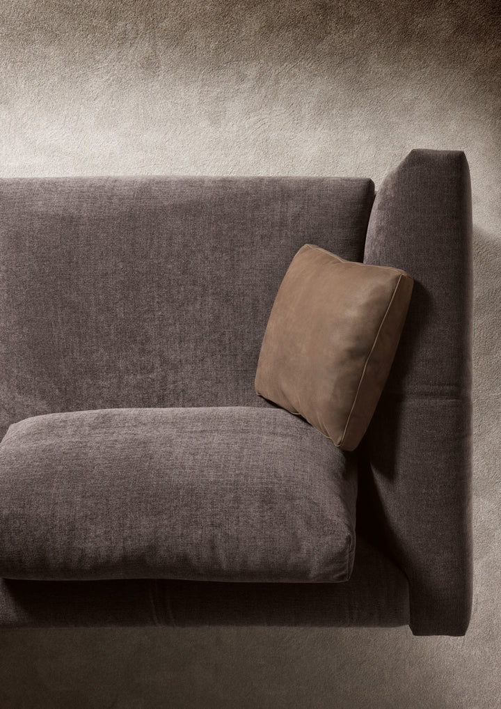 Taupe Velvet Sectional Sofa