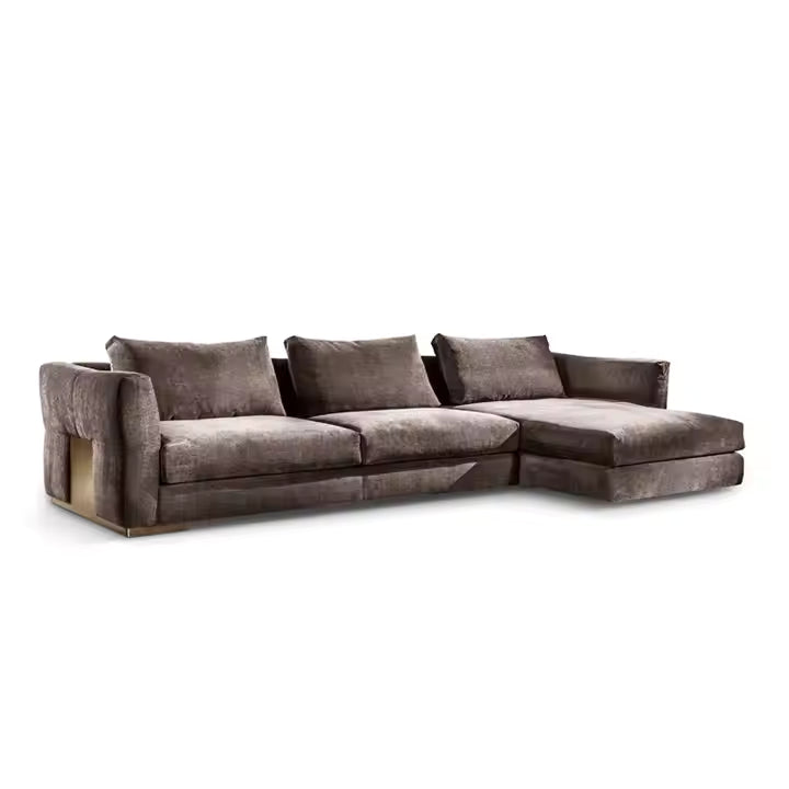 Taupe Velvet Sofa