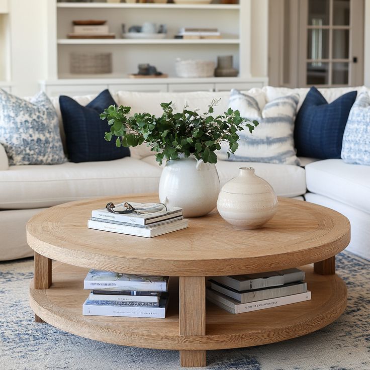 The circular coffee table