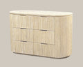 Travertine Console Table with Six Drawers - View 1