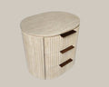 Travertine Console Table with Three Drawers - View 1