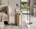 Travertine Hollow Leg Design Side Table - View 2