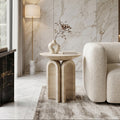 Travertine Hollow Leg Design Side Table - View 3