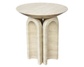Travertine Hollow Leg Design Side Table - View 1