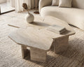 Travertine Marble Coffee Table Puzzle Shape - View 3