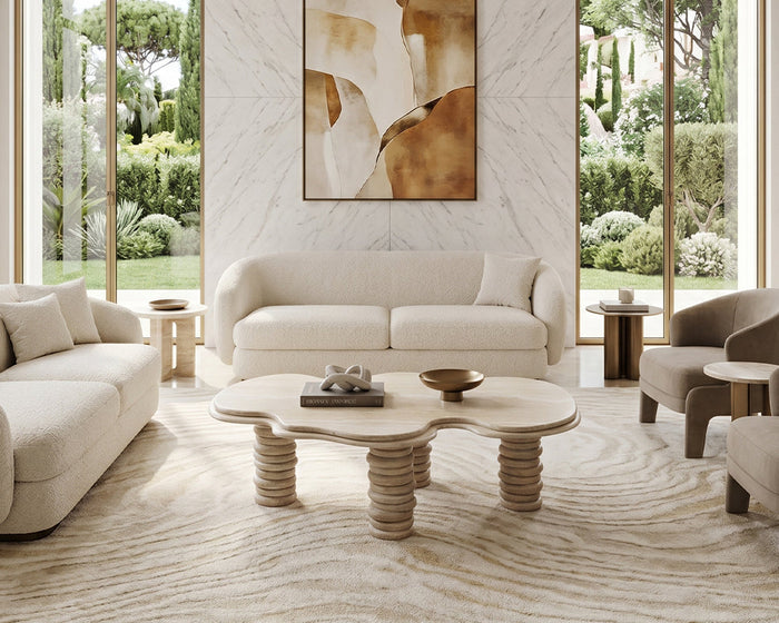 Travertine Marble Coffee Table Stacking Table Legs - View 2