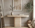 Travertine Marble Console Table T-shaped Design - View 2
