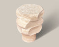 Travertine Piled Small Side Table - View 1