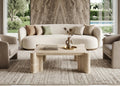 Travertine Rectangle Top Marble Coffee Table - View 3