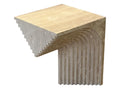 Travertine Right Angle Marble Side Table - View 1