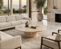 Travertine Round Marble Coffee Table - View 2
