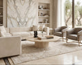Travertine Round Marble Coffee Table - View 3