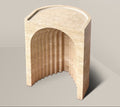 Travertine Semicircle Inner-Digging Step Side Table - View 1
