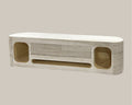Travertine TV table with two drawers - View 1
