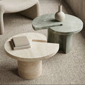 Travertine and Green Marble Side Table Set - View 2