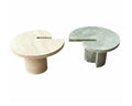 Travertine and Green Marble Side Table Set - View 1
