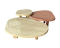 Travertine and Red Travertine Marble Coffee Table Set - View 1