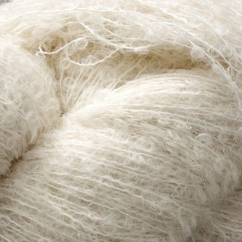 Bouclé yarn construction close-up