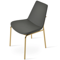 Upholstered Metallic Base Dining Chair | Contemporary Home Living