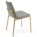 Upholstered Metallic Base Dining Chair | Contemporary Home Living