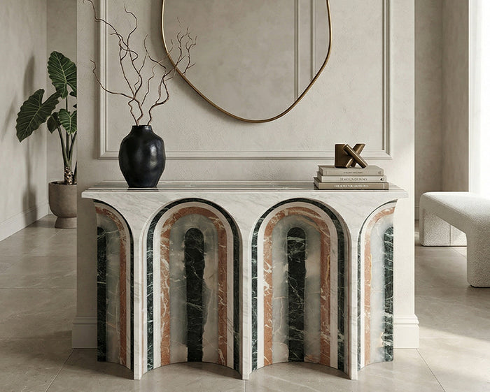 Various Stone Material Marble Console Table - View 3