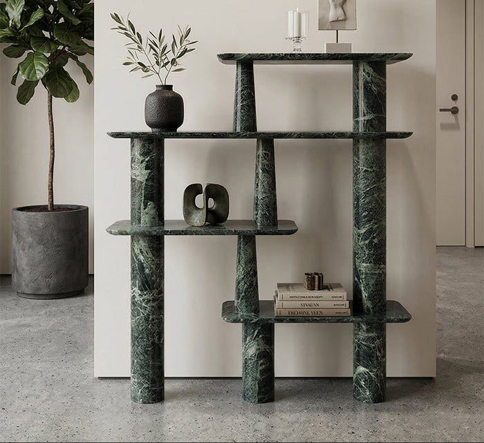 Verde Alpi High Marble Console Table - View 3