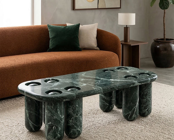 Verde Alpi Marble Coffee Table - View 2