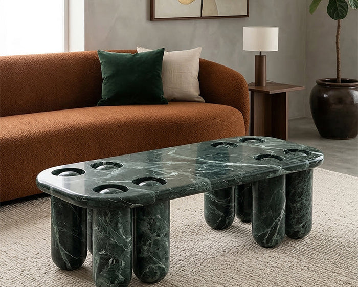 Verde Alpi Marble Coffee Table - View 2