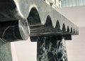 Verde Alpi Marble Console Table with Wave Design - View 8