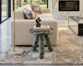 Verde Alpi Three Legs Marble Side Table - View 2