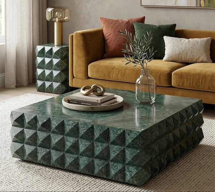 Verde Guatemala Cube Marble Coffee Table - View 3